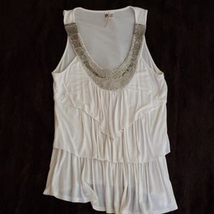 5/$25 Beautiful Beaded Ruffle Top